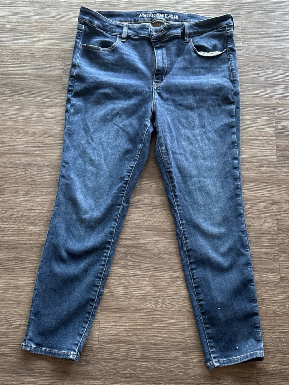 American Eagle Outfitters Women's Blue Skinny Crop Jeans